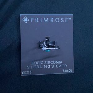 Primrose moon and star sterling silver ring size 9
